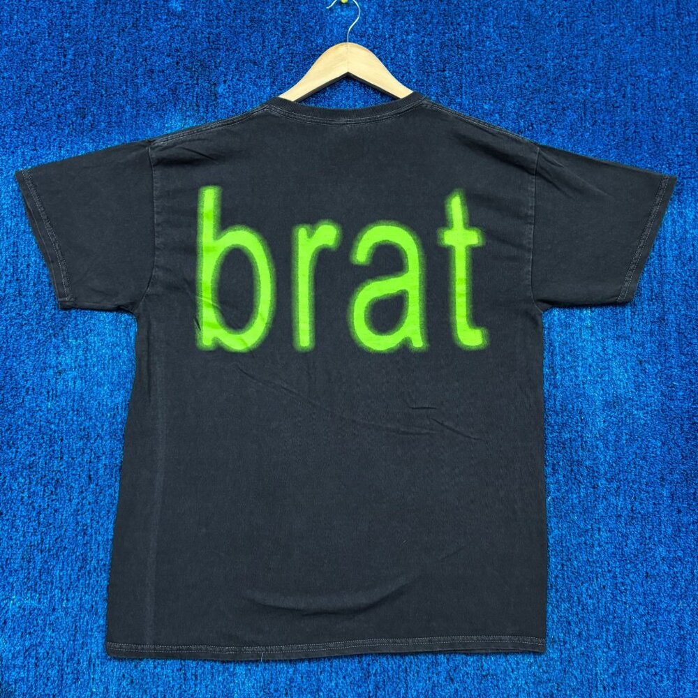 CharliXCX brat Spell Out Oversized Electro-Dance Pop Tee M